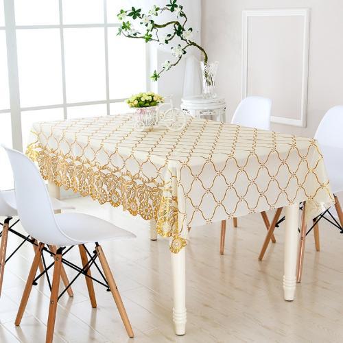 PVC Table Cloth Golden/Silver Hot stamping Table Cover Waterproof ...