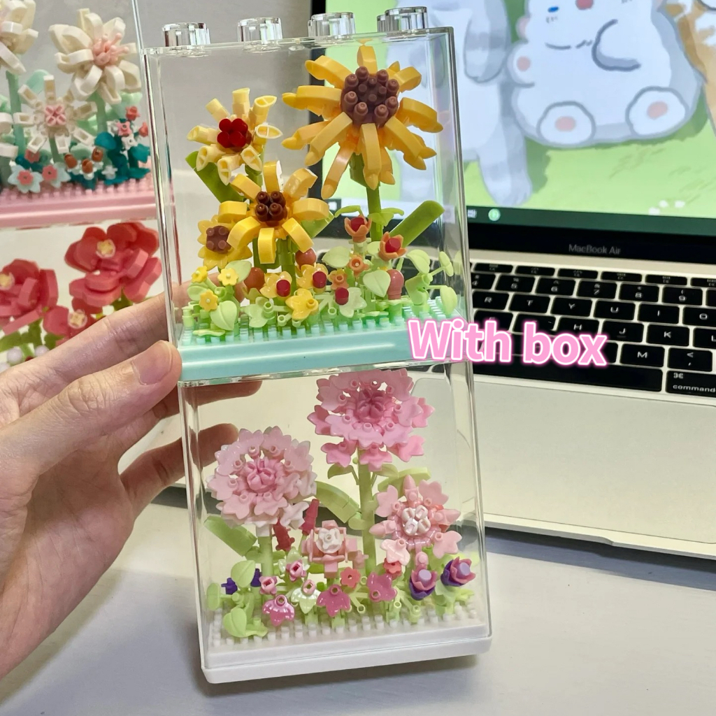 Flower Building Blocks With Free Dust Cover Sunflowers Roses Valentine ...