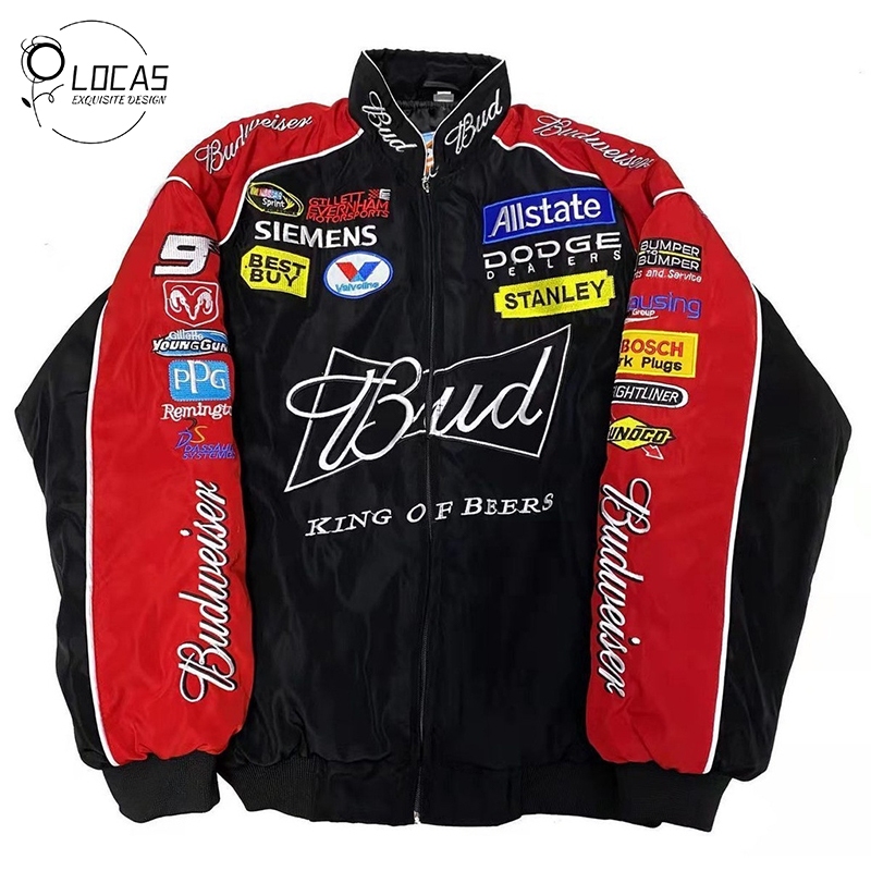 LOCAS Fashion Embroidery Bud F1 Jacket Bomber Baseball Loose Suit For