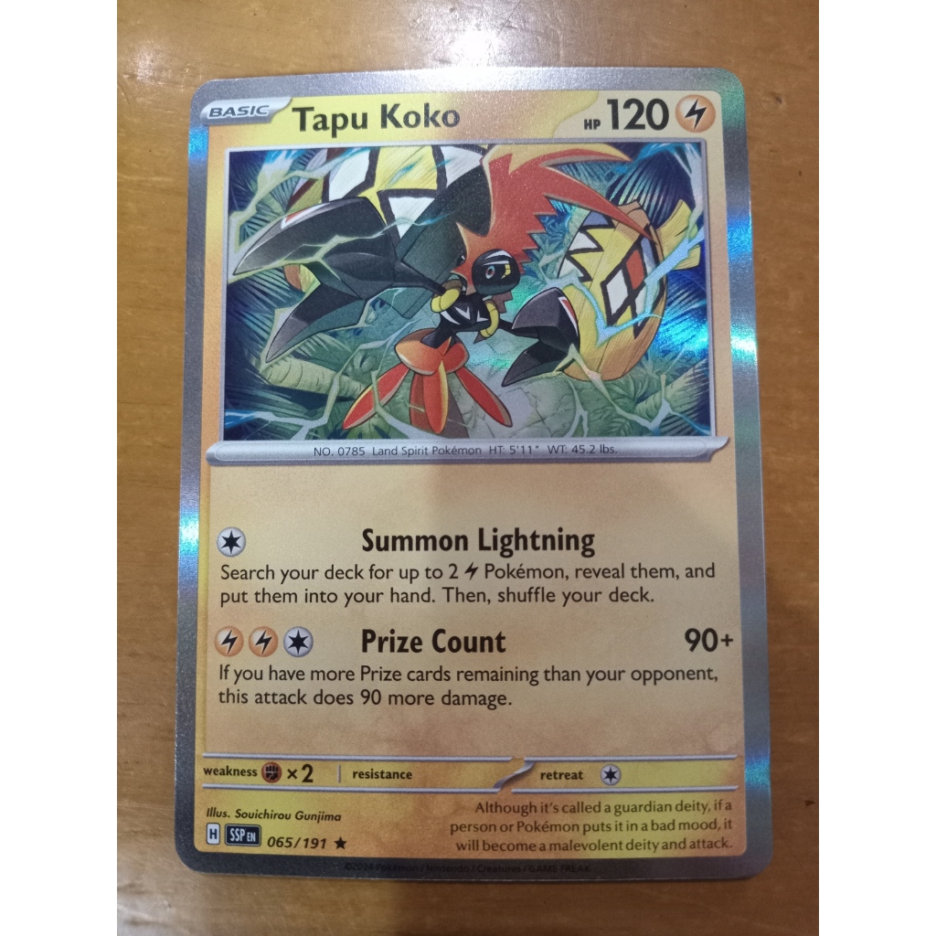 Tapu Koko - 065/191 - Holo Rare SSP Surging Sparks Pokemon TCG Standard ...