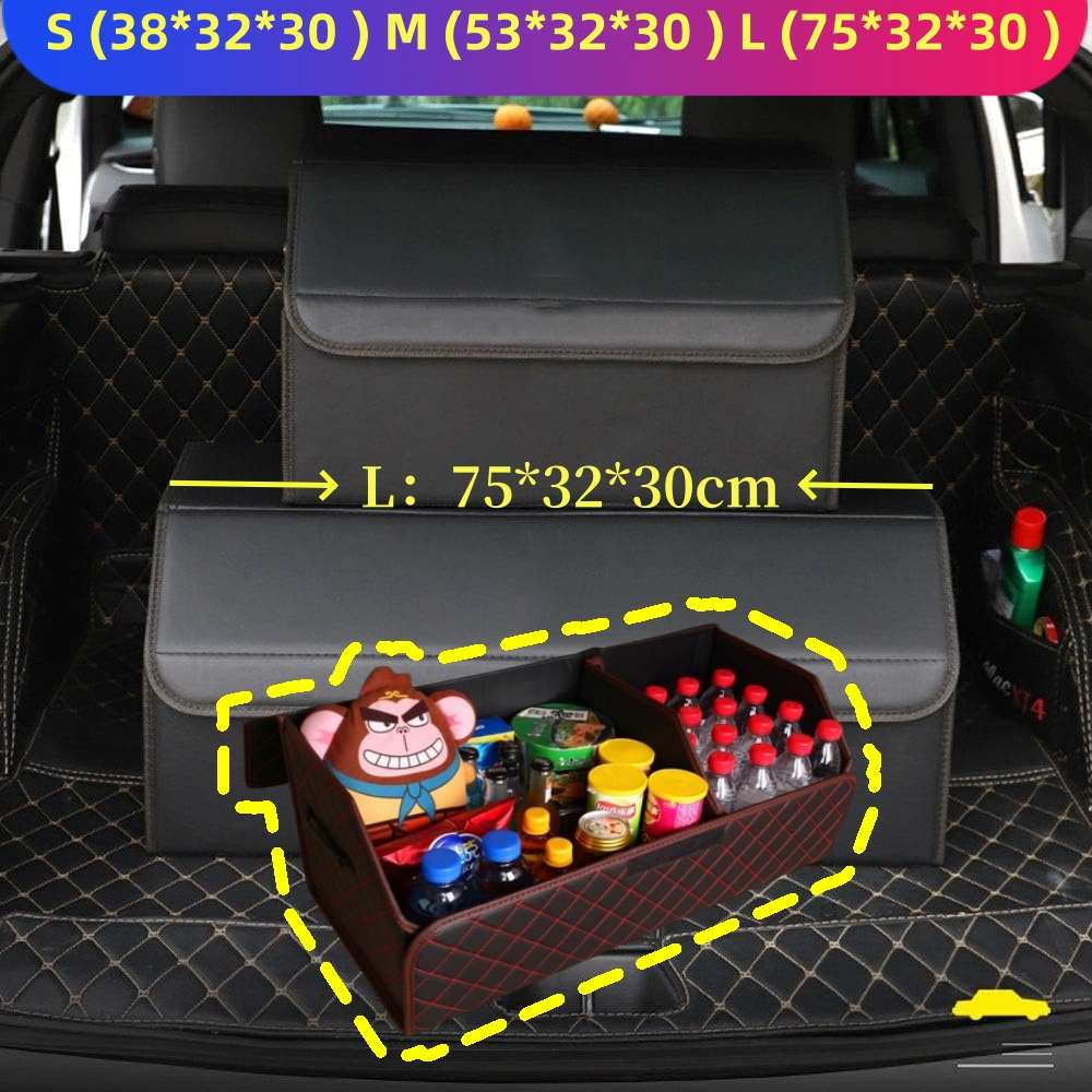 Car Trunk Boot Storage Organizer 75CM Box PU Leather Foldable Vehicle ...