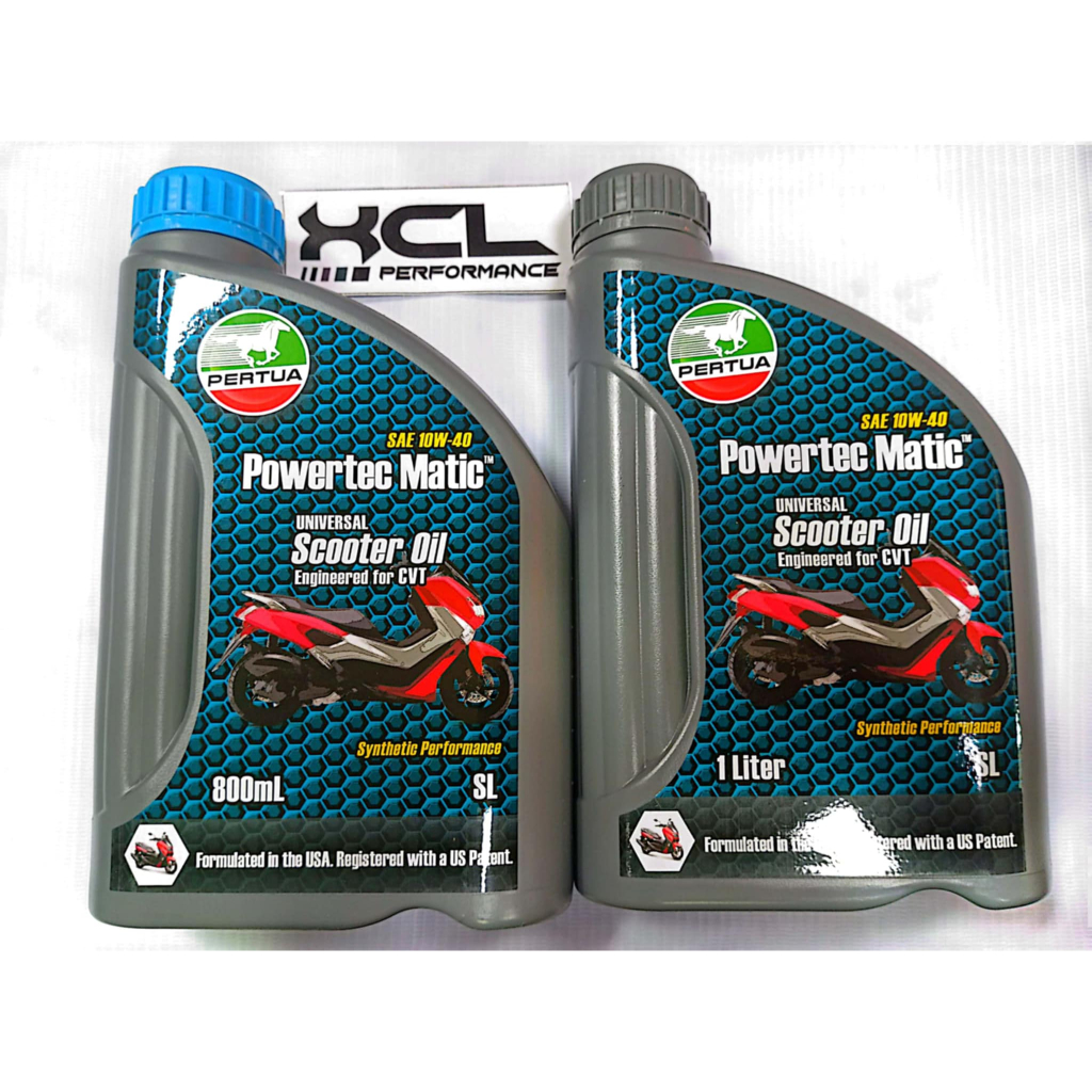 PERTUA POWERTEC MATIC- Universal Scooter Oil SAE 10W-40 1LITER & 800ML ...