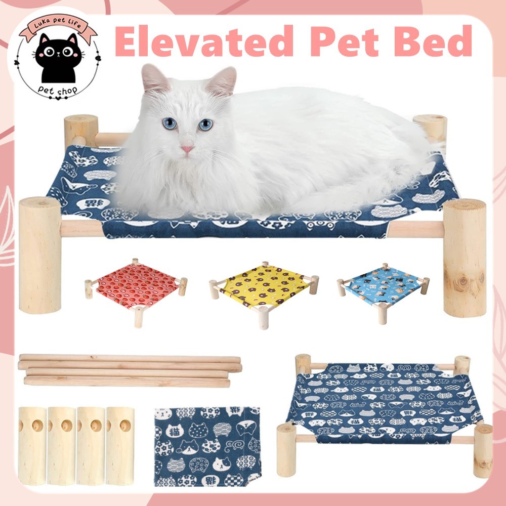 Pet Hammock Cat Solid Wood Bed for Cat Dog Portable Cat Bed Washable