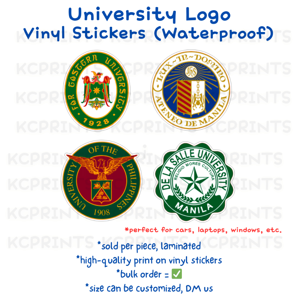 UAAP Vinyl Stickers University ADMU DLSU FEU UP Waterproof Scratchproof ...
