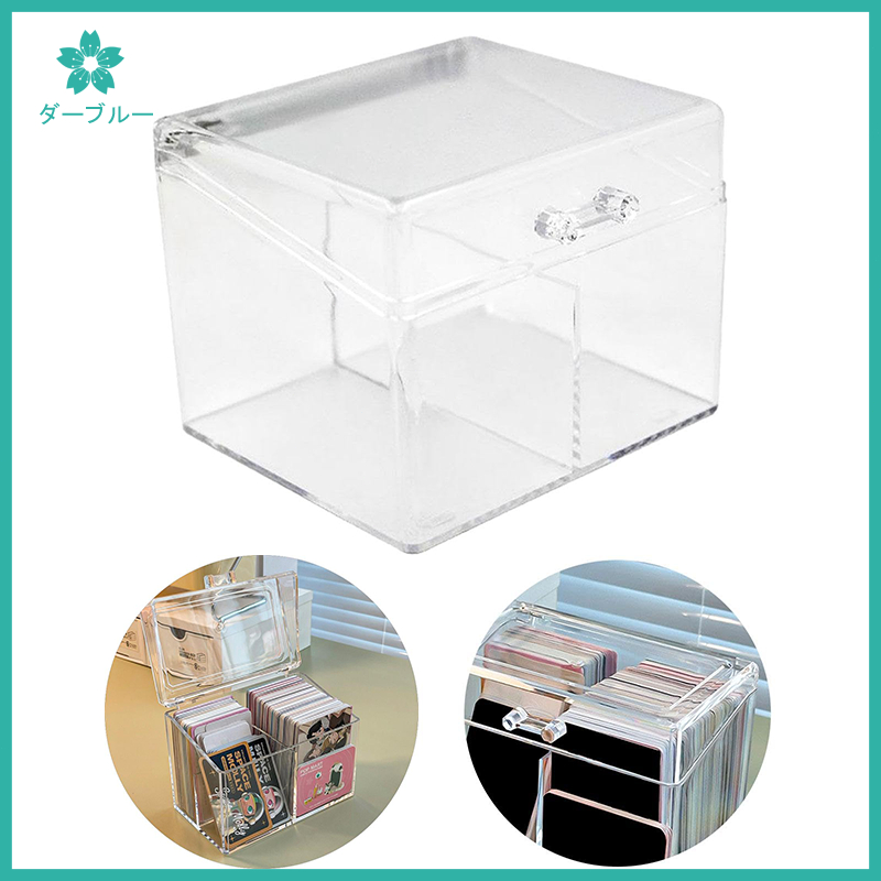 Acrylic Game Cards Storage Box with 2 Compartments Photo Cards ...