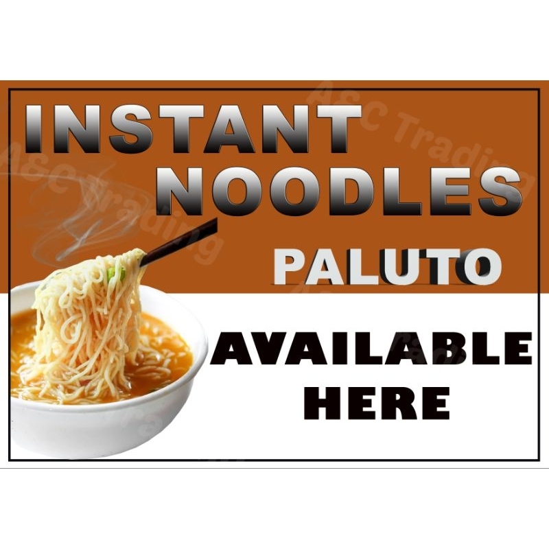 Instant Noodles Paluto Signage A4 Sized Laminated | Shopee Philippines