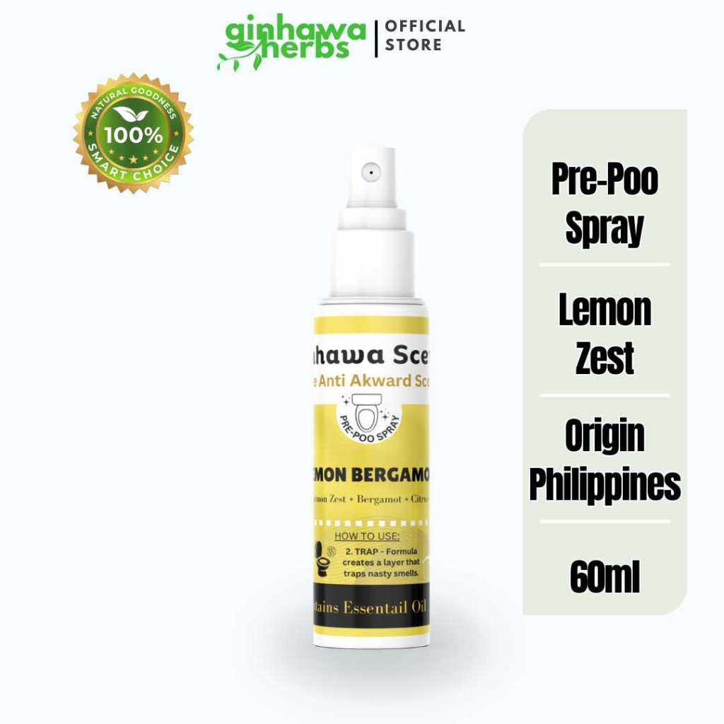 Poop Spray Odor Buster - Lemon Scent Toilet Deodorizer, 60ml Air ...