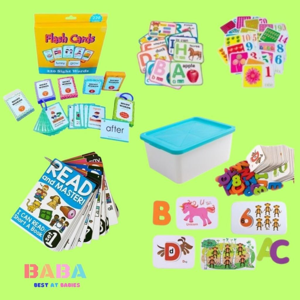 BABA Alphabet Abc Letter And Numbers Flash Cards Set For Baby Toddler ...