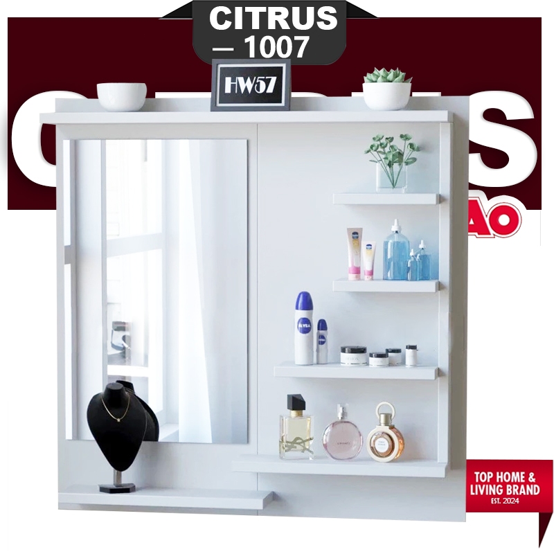 CITRUS-1007 Wall mirror wall mounted storage rack makeup rack with ...