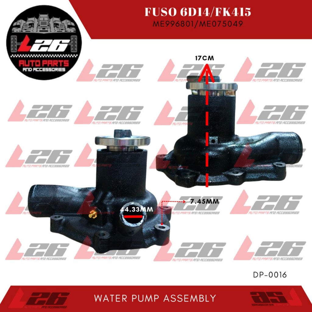 Mitsubishi Fuso FK415 6D14 WATER PUMP ASSEMBLY DP-0016 ME996801 ...