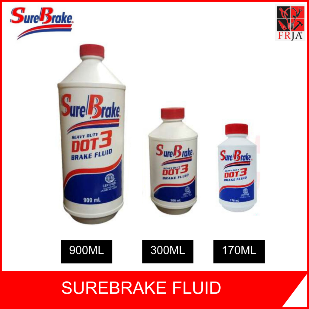 SURE BRAKE MOTO DOT 3 BRAKE FLUID 900ML, 300ML, 170ML UNIVERSAL USE ...