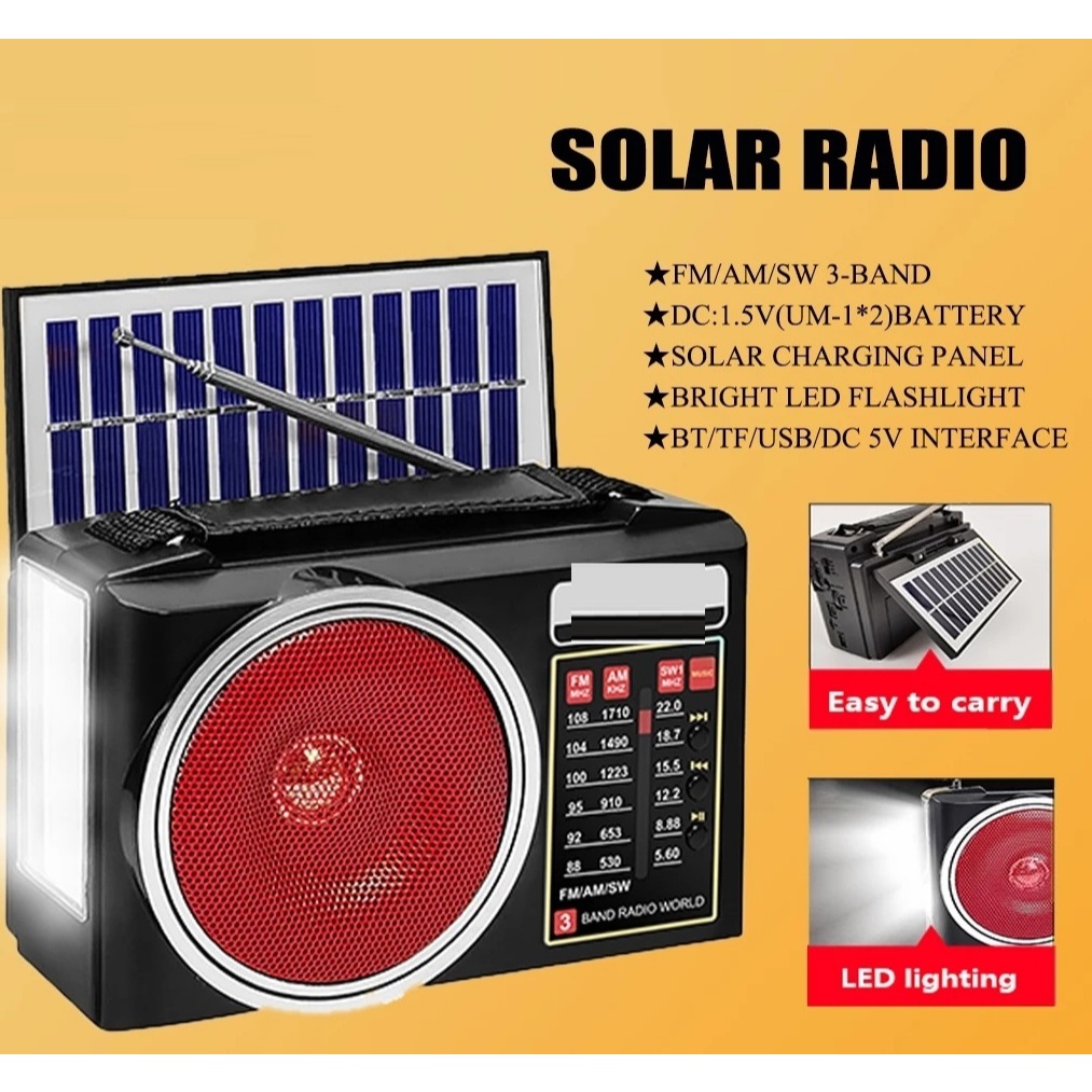 gdplus KUKU AM-809 solar radio FM/AM/SW/USB/TF music player and LED ...