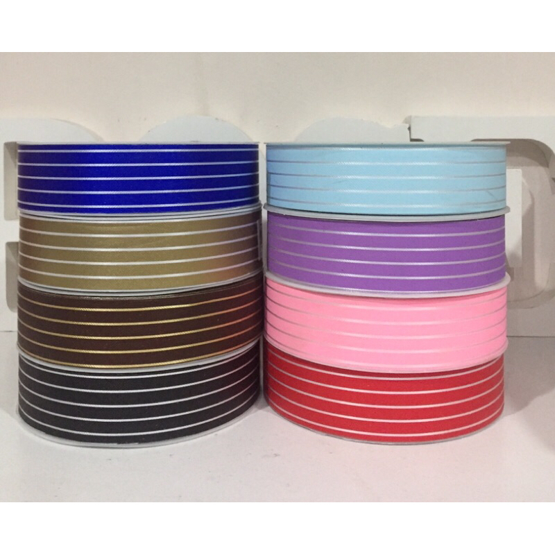 Stripe-Silver design Plastic Ribbon (RD21) 30mmx50yards | Shopee ...