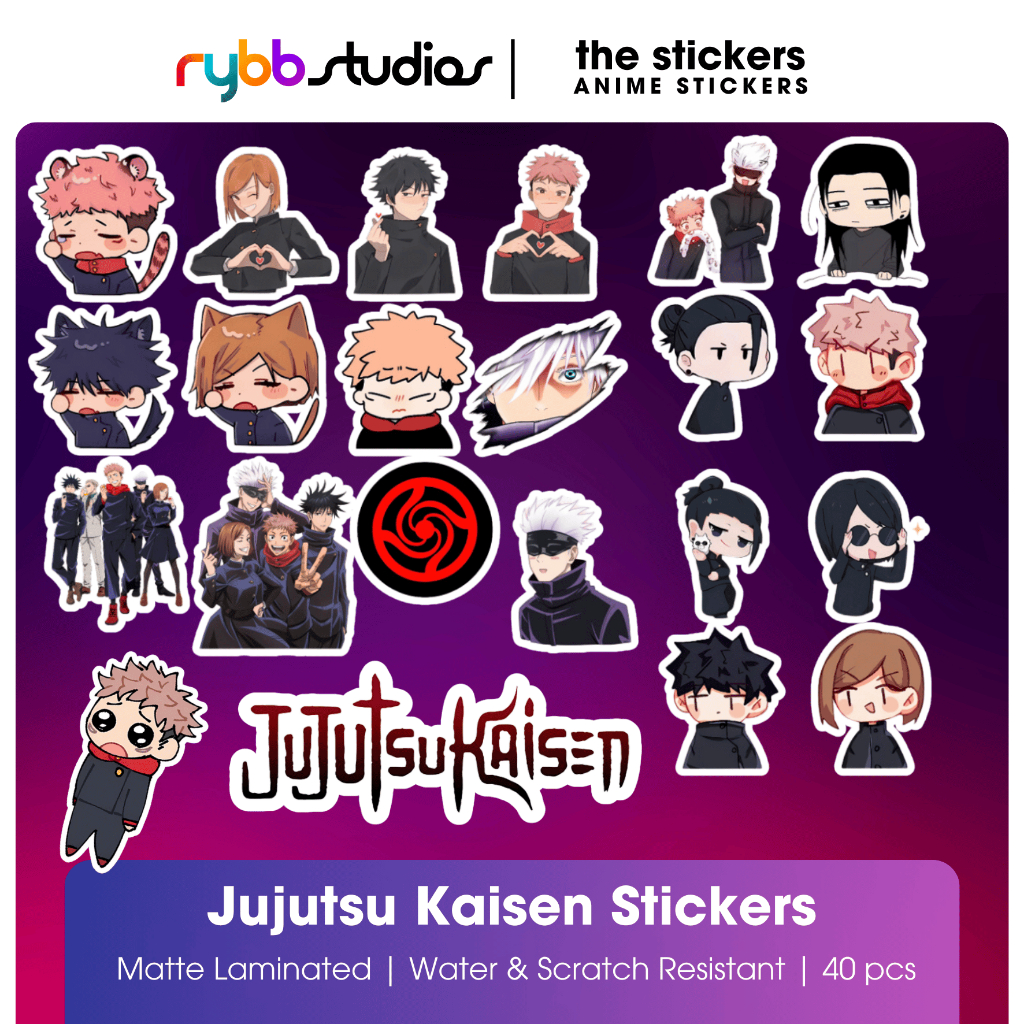 JUJUTSU KAISEN STICKERS | 40 pcs | ANIME STICKER | SCRATCH & WATER ...
