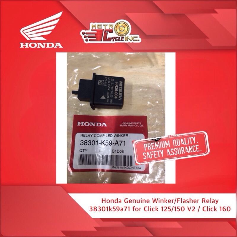 Honda Genuine Flasher Relay 38301K59A71 for Click 125 v2 & v3, Click ...