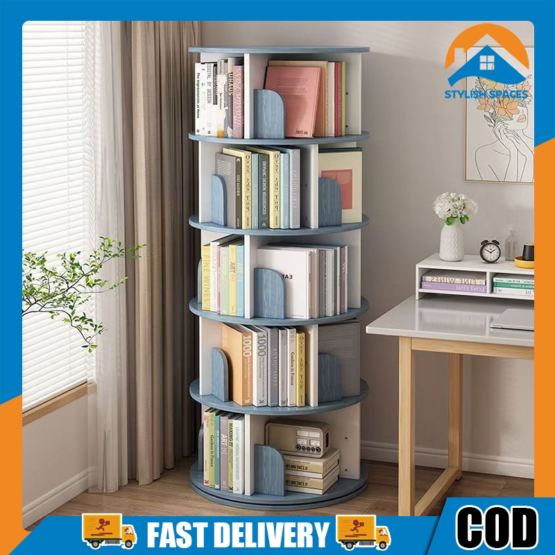 Rotating Book Shelf Organizer Corner Shelf Display Rack Rotating ...