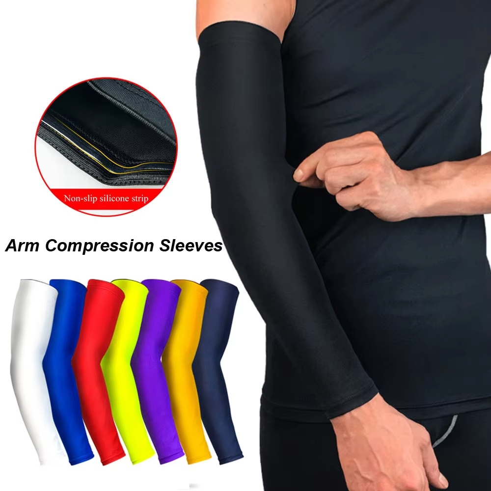 Sports Arm Compression Sleeve Basketball Cycling Arm Warmer Summer ...