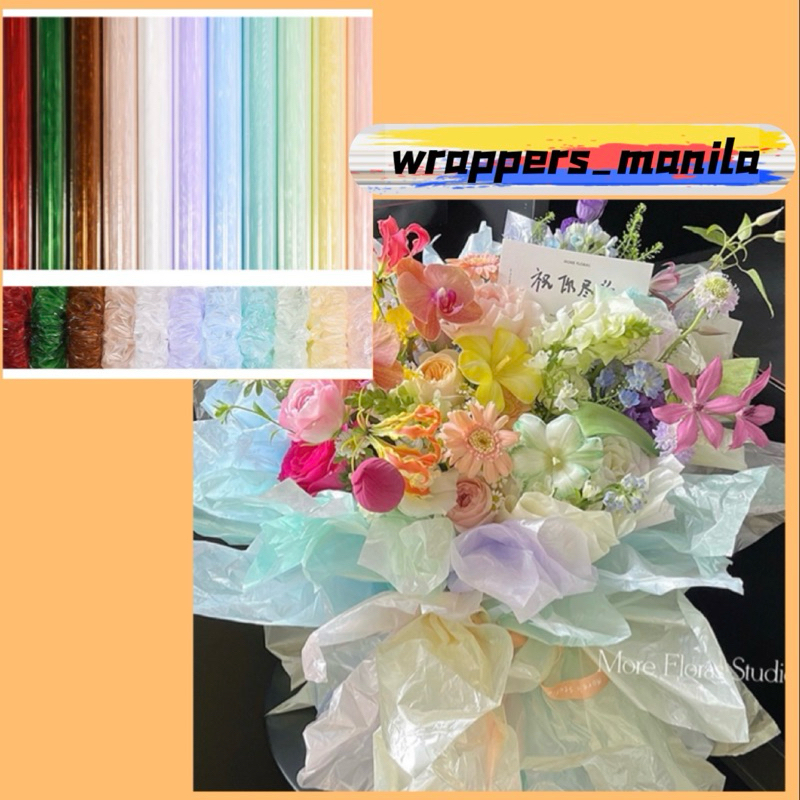 10m Glass Candy Color Wrap Floral Lining Wrappers Bouquet Wrapping ...