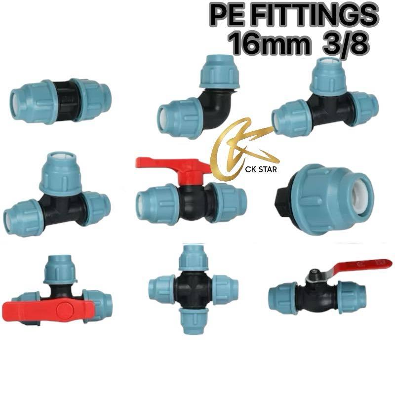 BLUE PE Compression Fittings 16MM 3/8 For PE And PVC | Shopee Philippines