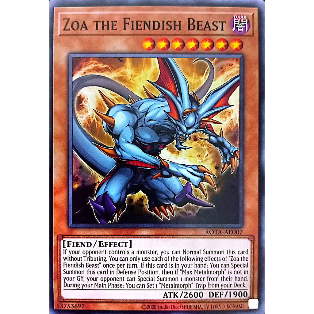 ROTA-AE007 Zoa The Fiendish Beast YUGIOH CARD | Shopee Philippines