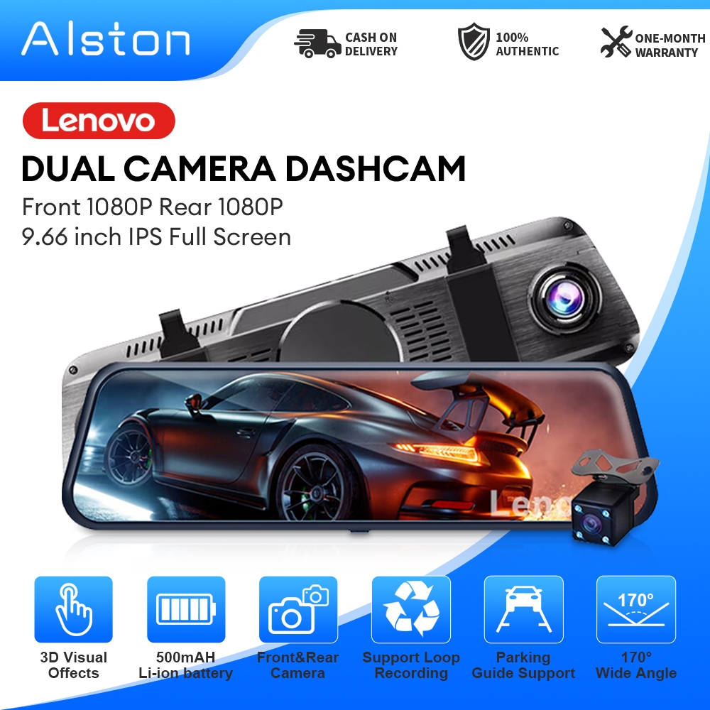 LENOVO V7 PLUS 10 inch dash cam with front and rear dual recording ...