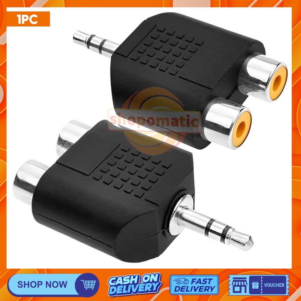 SHOPOMATIC 3.5mm Stereo Female to 2 Adapter Audio Female Splitter for ...