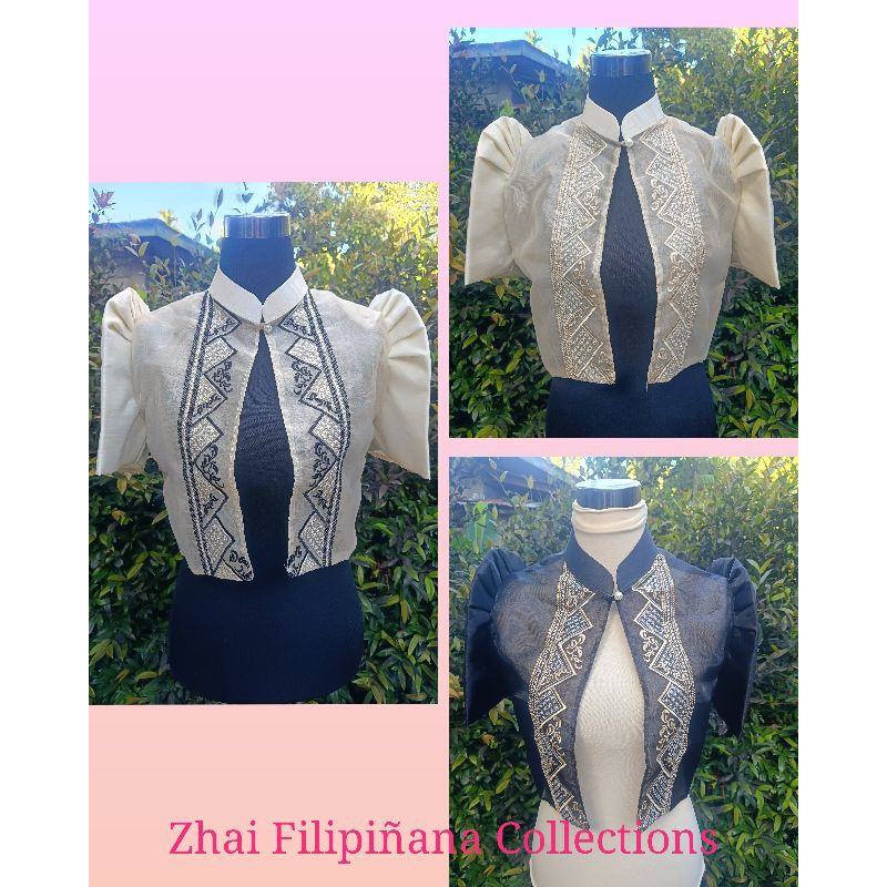 Luisa Mestiza Bolero In Black | Authentic Filipiniana Attire U2013 Mestiza Filipina