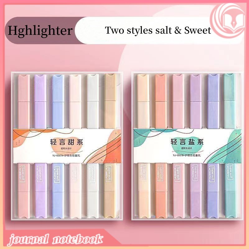 Morandy highlighter soft tip Marking Note number highlighter color pen ...