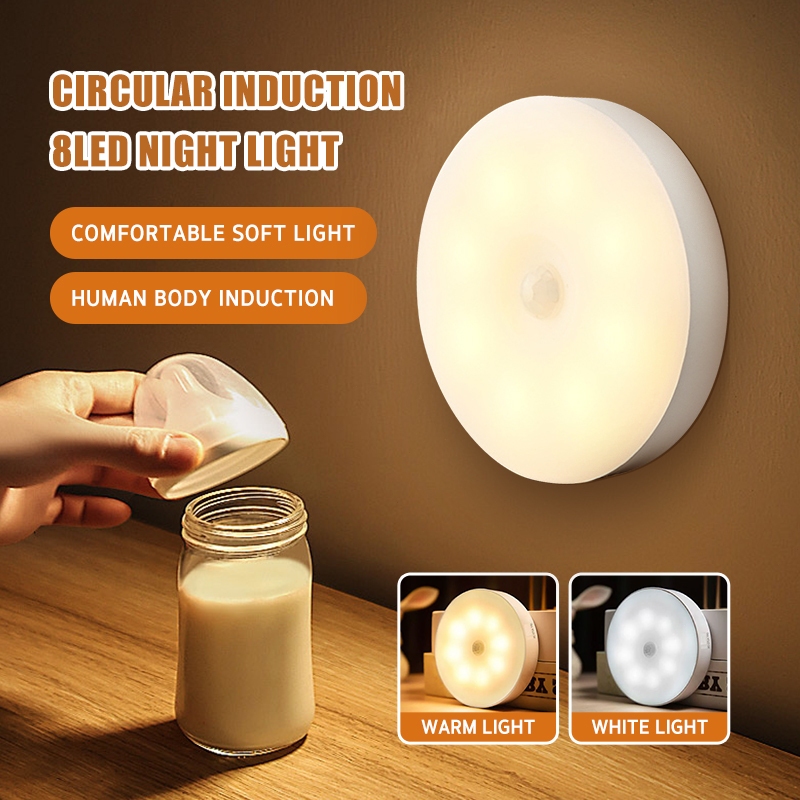 LED Motion Sensor Night Light Rechargeable Wireless Closet Light Wall ...