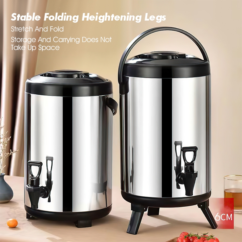 Milktea Barrel Milk Tea Bucket with Faucet Barrel Stainless Steel Juice ...