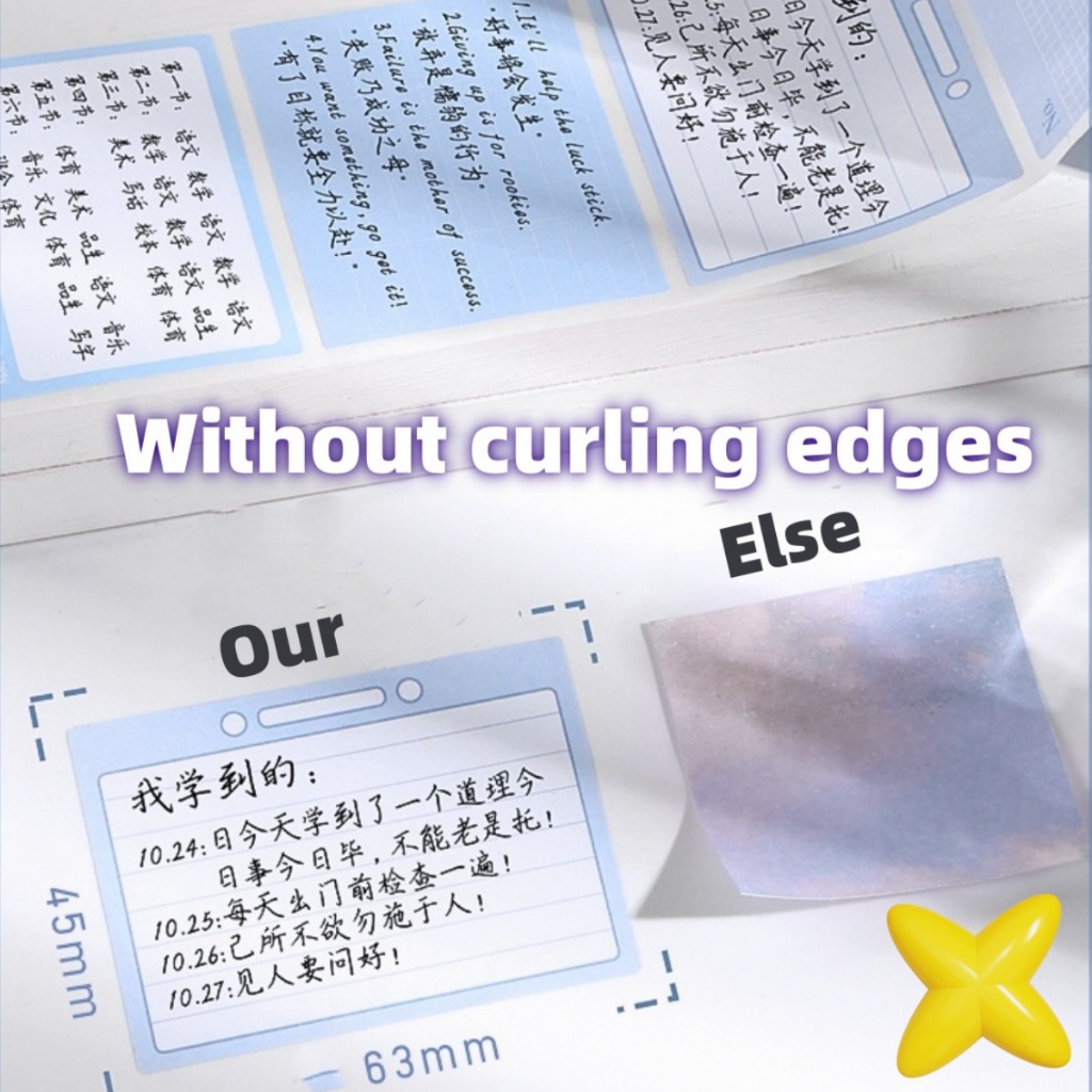 Gradient Color Pull-out Sticky Notes 8 Format Tearable Sticker Fully ...