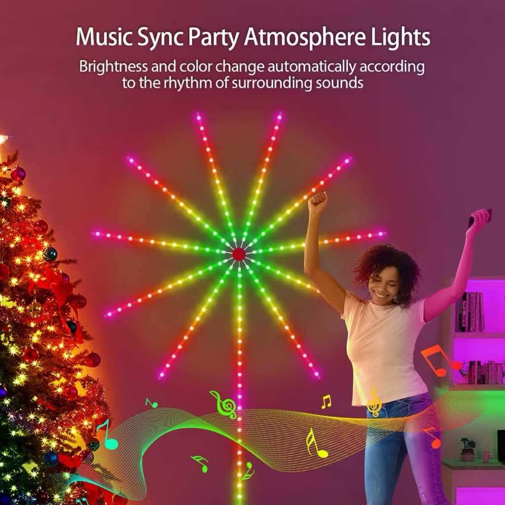 180LED Smart LED Firework Lights Music Sound Sync Lights with APP ...