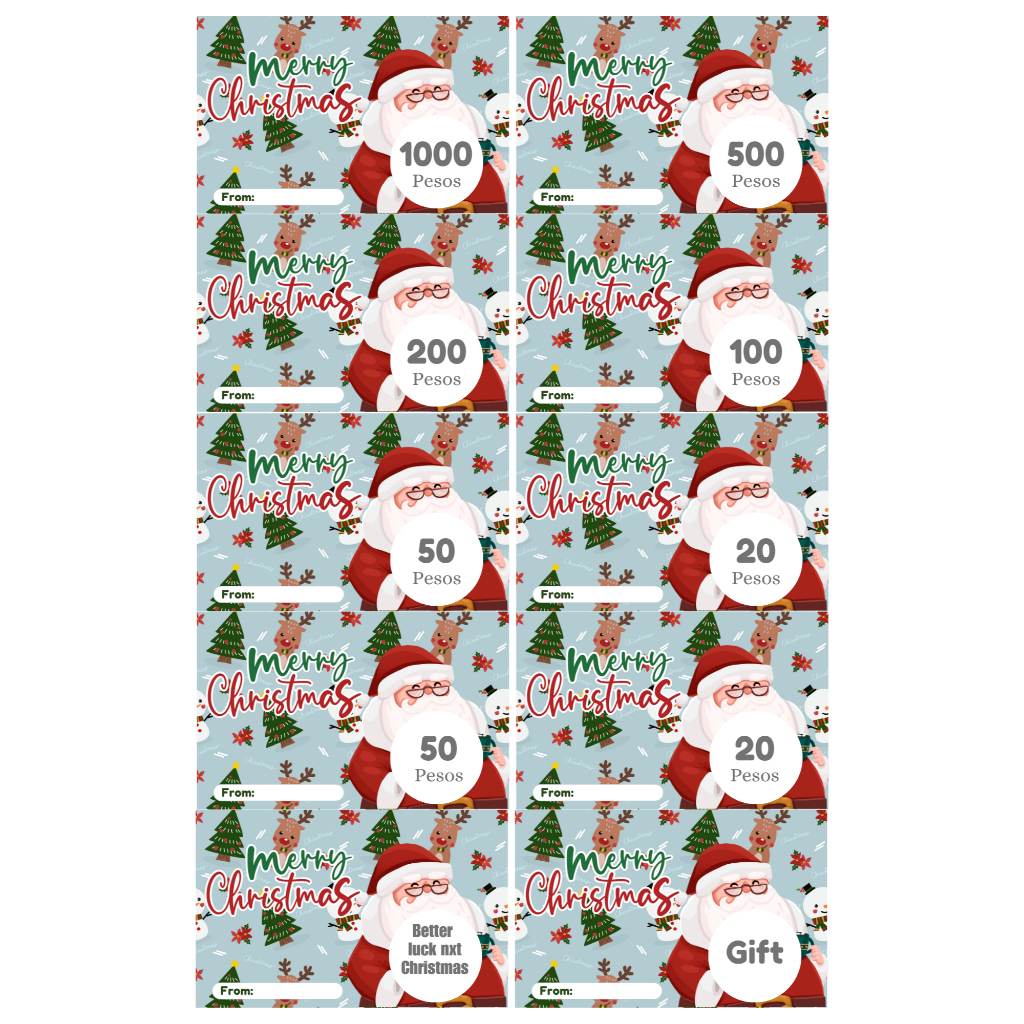 Christmas Scratch Card Aginaldo (10 pcs. per pack) | Shopee Philippines