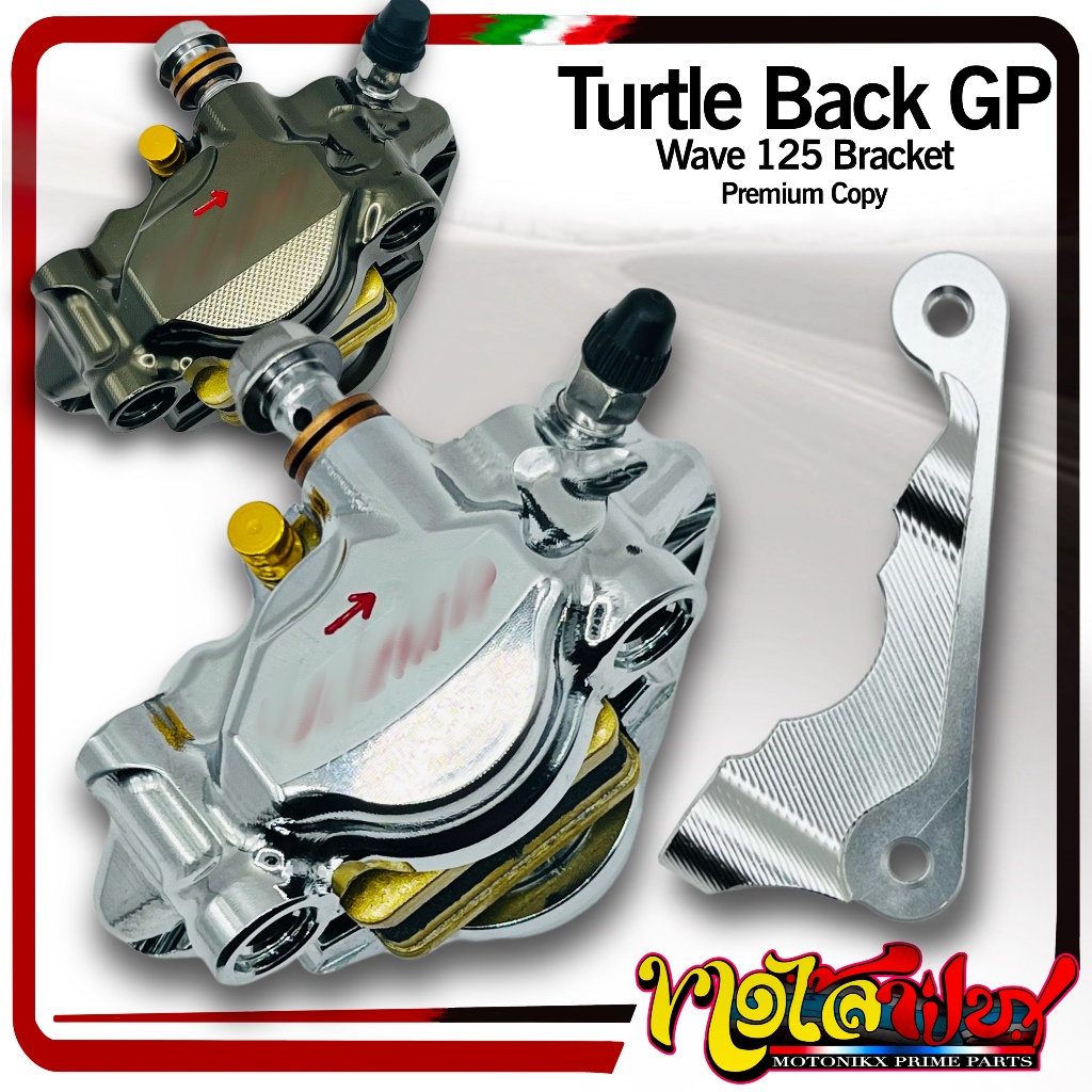 CNC TURTLE Back / Nickel Caliper with Alloy bracket For Wave125, Mio ...