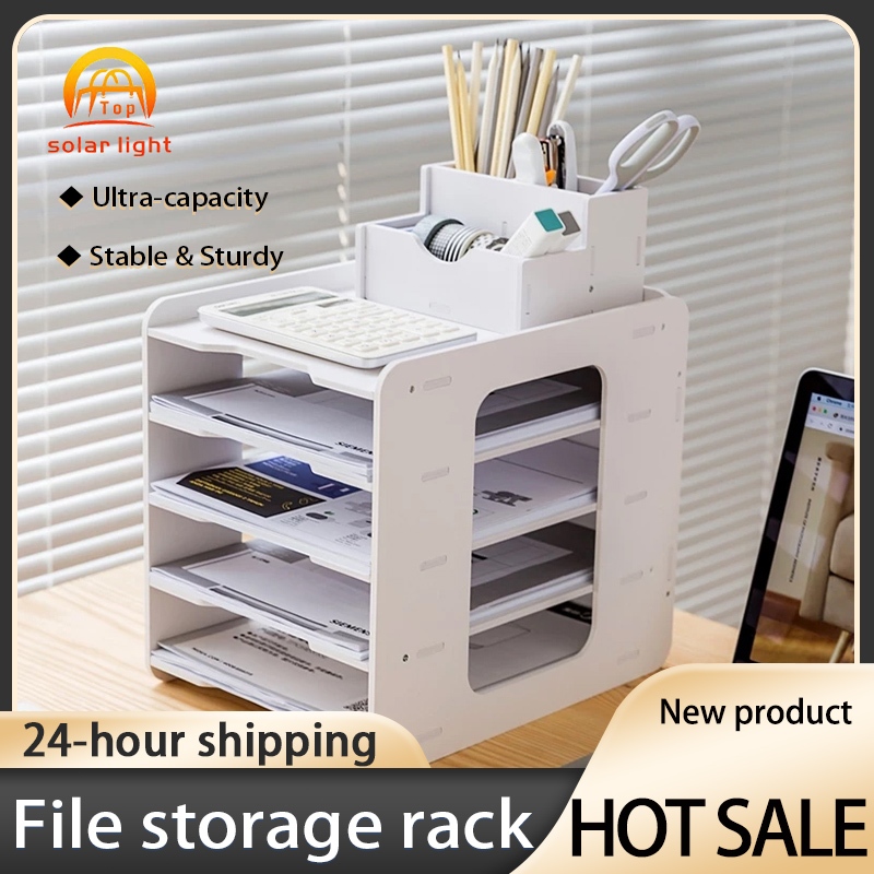 Desk Shelf Home Office Stationery Organizer A4 Paper File Holder ...