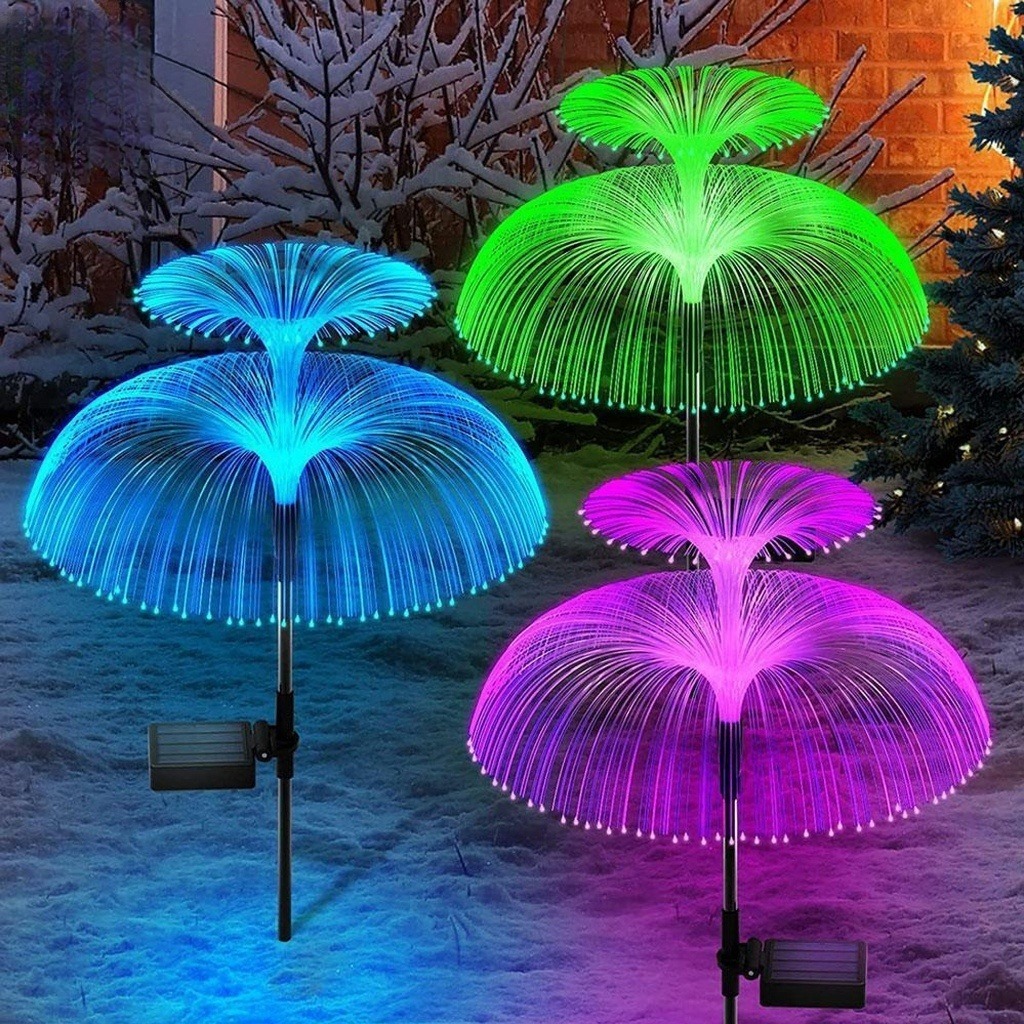ThirstQuell Jellyfish Solar Colorful Light Fiber Optic Flower Garden ...
