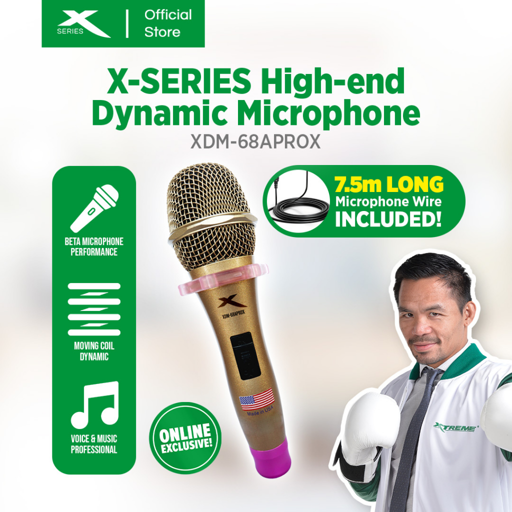 X-SERIES High End Dynamic Microphone w/ 7.5m Mic Cable (XDM-68APROX ...