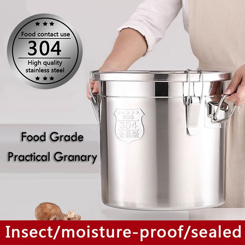 304 Metal stainless steel closed food container rice dispenser rice ...