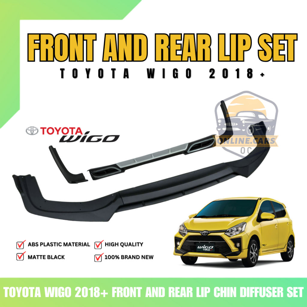 OC - Toyota Wigo 2018+ Front and Rear Lip Chin Diffuser Set (7444 ...