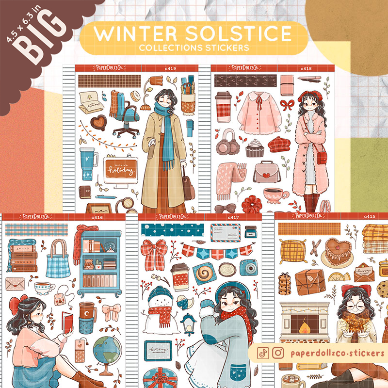 Winter Solstice PaperDollzCo Planner Big Stickers Collections | C415 ...