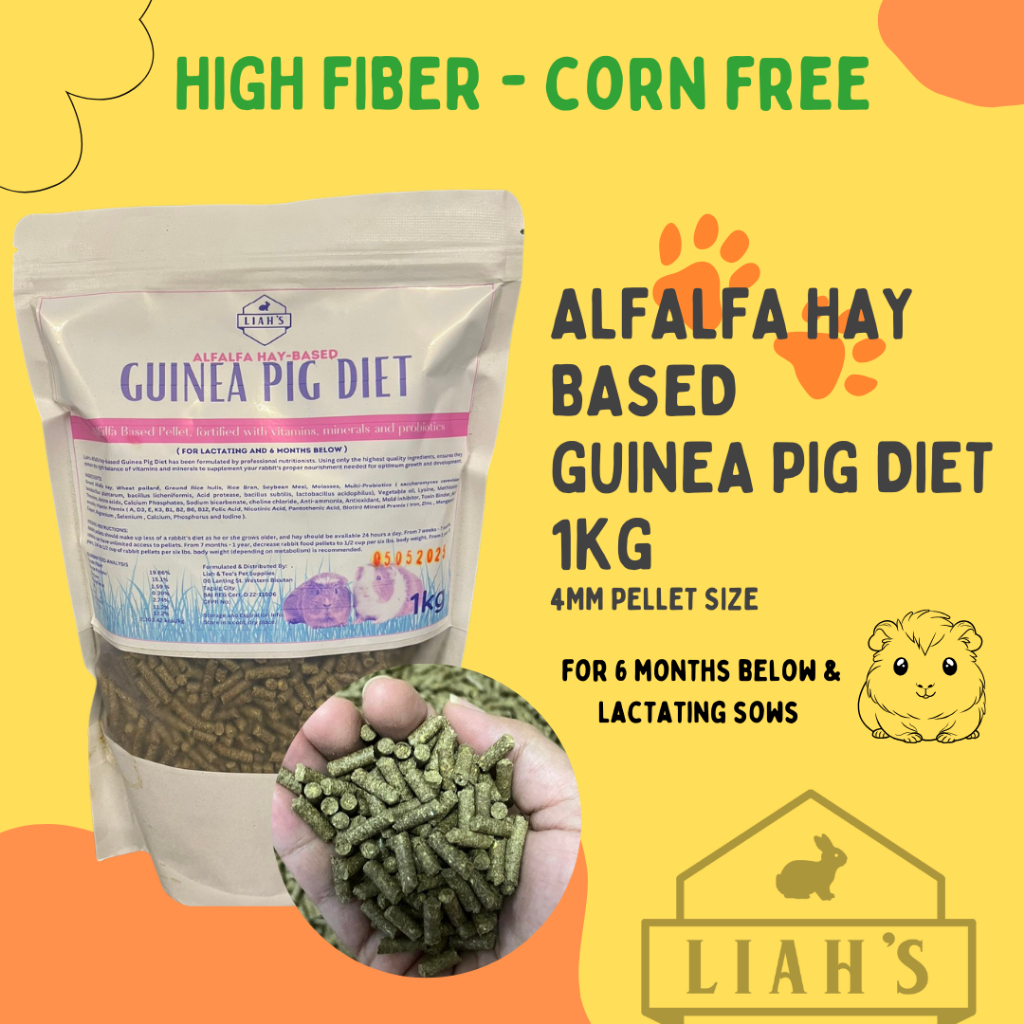Picture of Guinea Pig Diet: 1kg Timothy Hay or Alfalfa Hay Based (CORN FREE ...