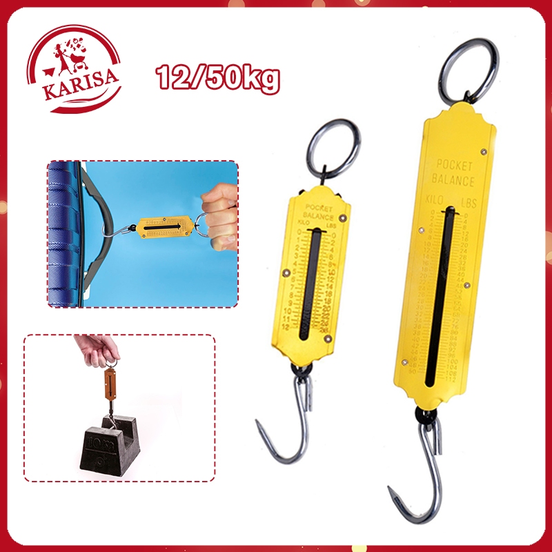 Spring Scale Portable Luggage Scale Handheld Hanging Scales 12/50kg ...