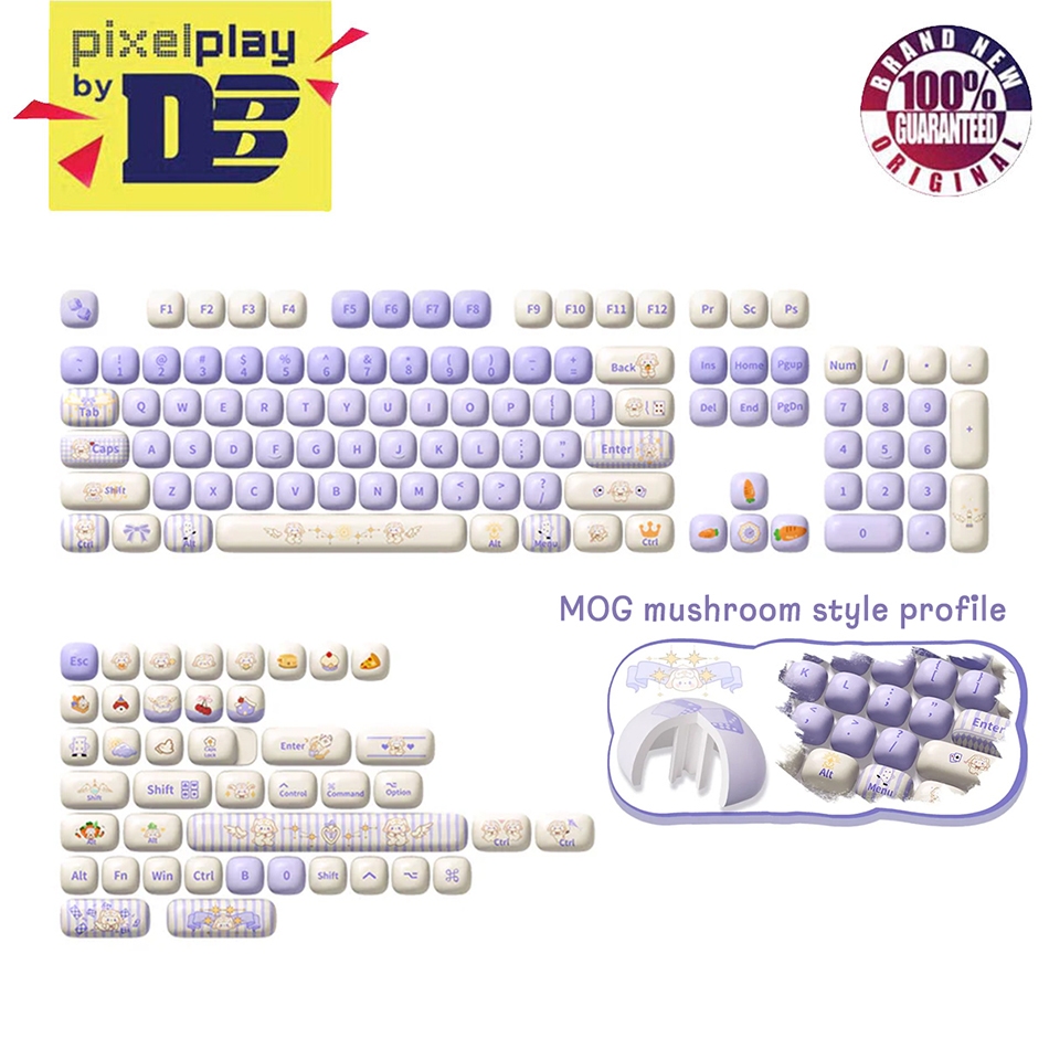 Akko PBT Tastenkappen-Set, Magic Lop Bunny Tastenkappen-Set, MOG-Profil, 146 Tasten, Tastenkappen für mechanische Tastaturen