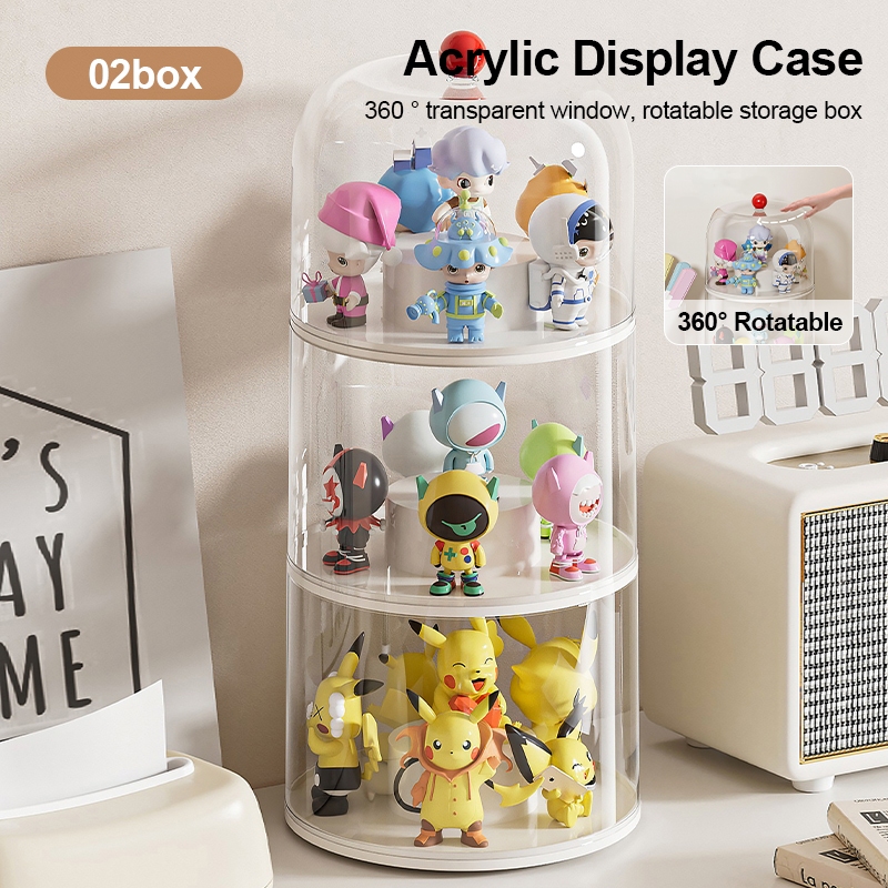 Rotating PopMart acrylic transparent cartoon character display stand ...