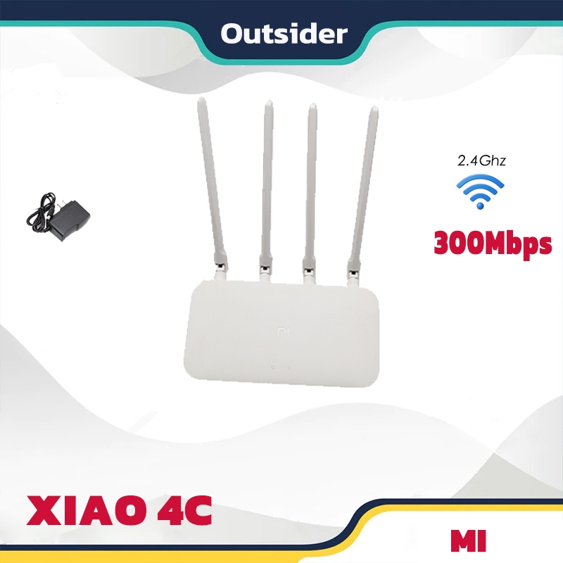 Used Mi Router 4C Wireless Wi-Fi Router 300Mbps 2.4GHz with 4 Antennas ...