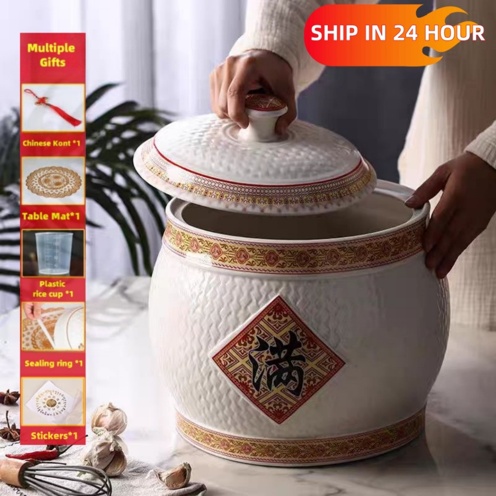 Rice storage container ceramic lagyanan ng bigas 5- 10kilos rice keeper ...