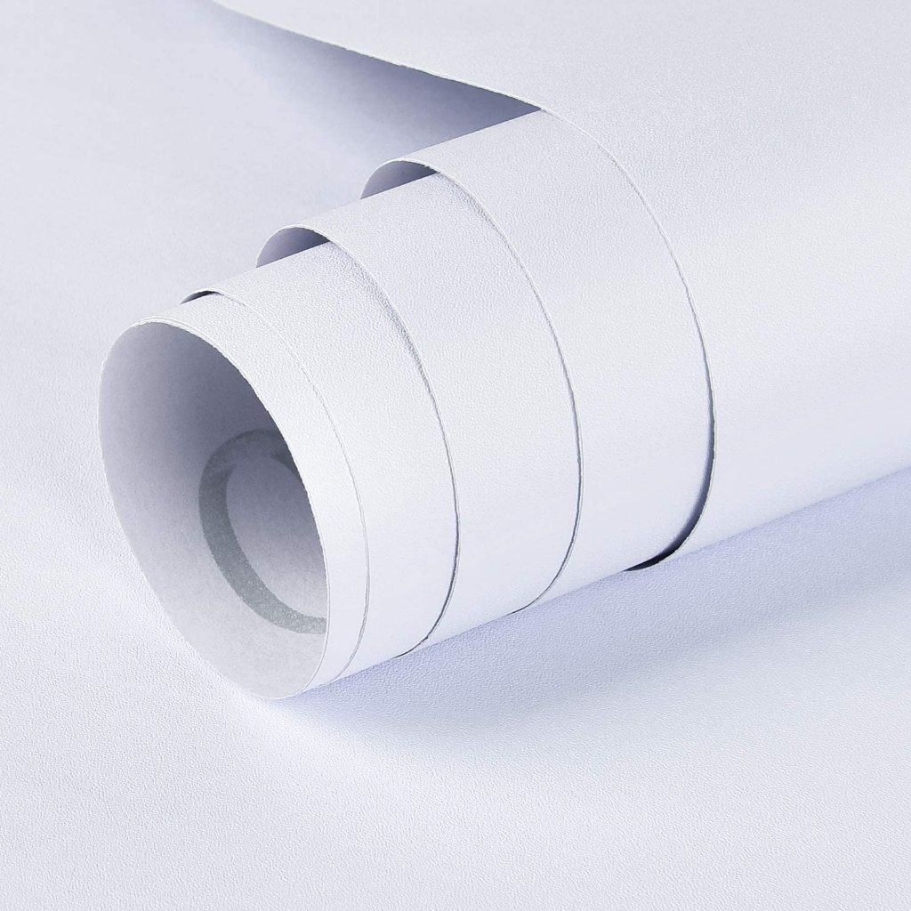 Plain white wallpaper wall sticker for bedroom living room kitchen self ...