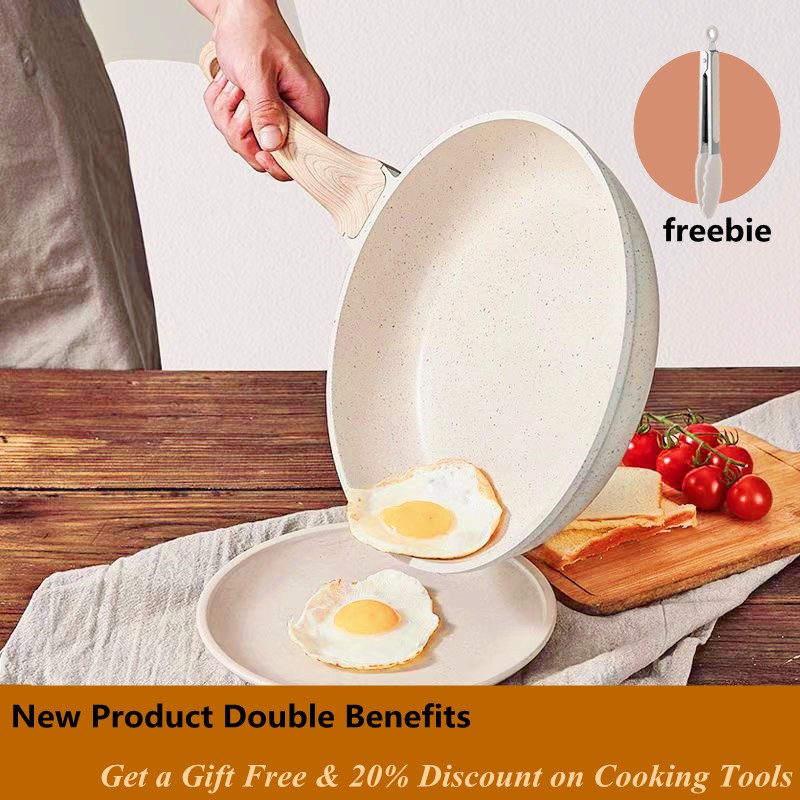 Gaoboos Non Stick Frying Pan 24cm Cooking Egg Flat Pan Kawali Die-Cast ...