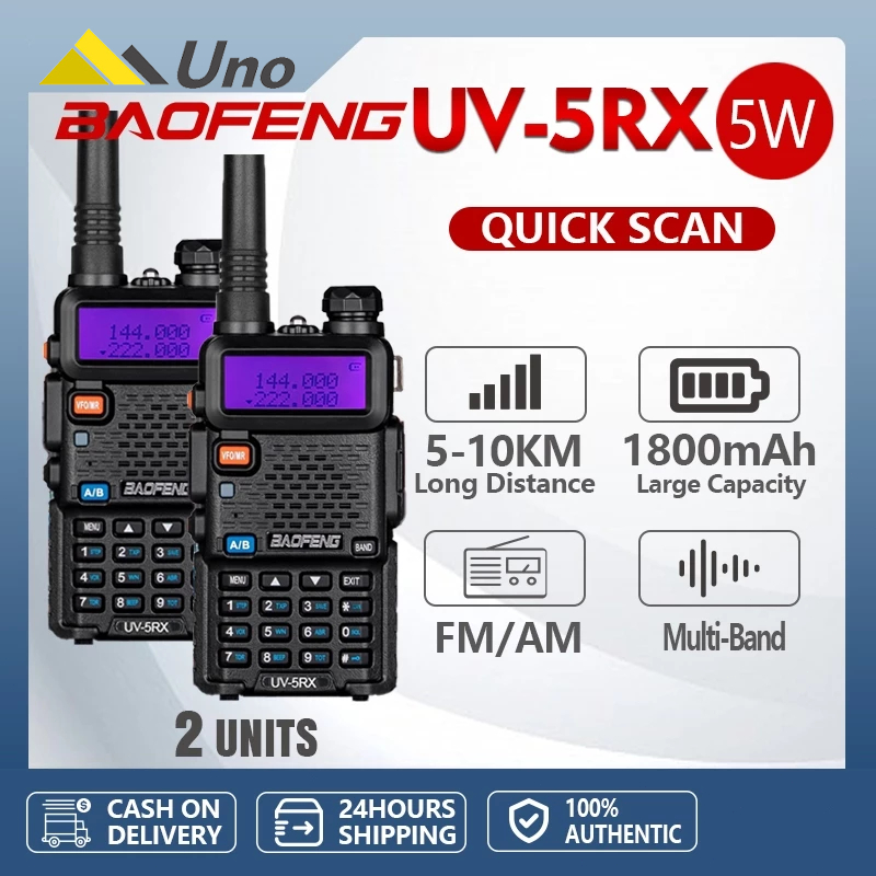 Baofeng UV-5RX Walkie Talkie Set of 2 Wireless Copy Frequency ...