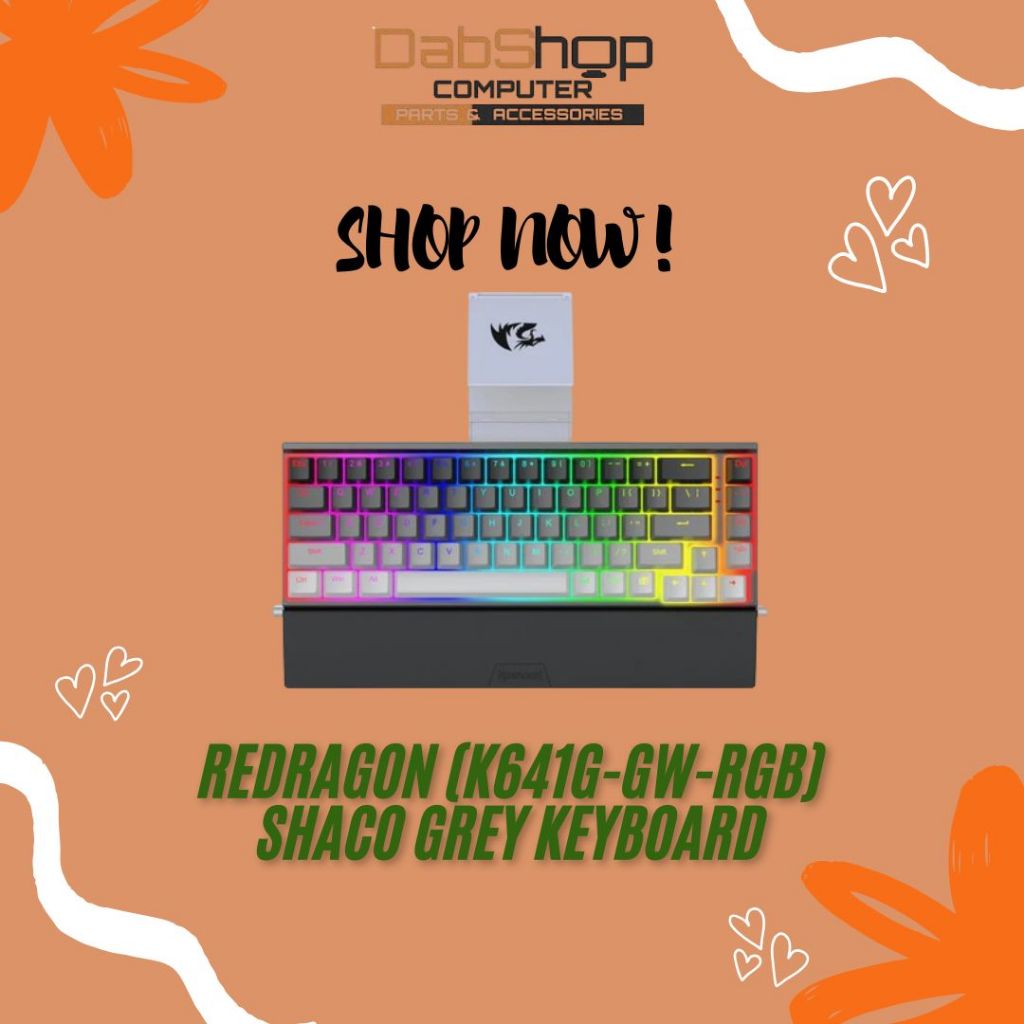 REDRAGON (K641G-GW-RGB) SHACO GREY KEYBOARD | Shopee Philippines